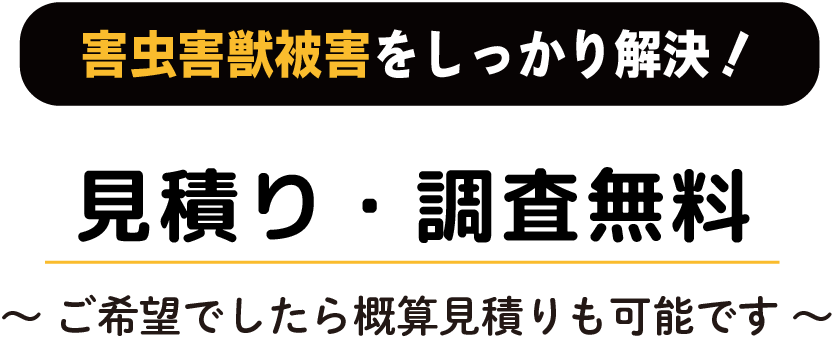見積り・調査無料 〜ご希望でしたら概算見積りも可能です〜